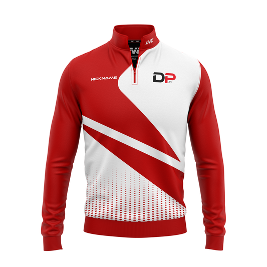 Darts Planet TV 1/4 Zip Midlayer – Front View | INC-APPAREL