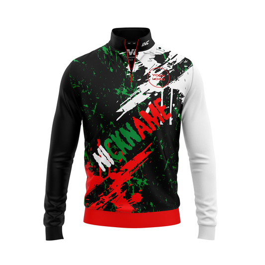 Front view of Darts World Order Midlayer – performance-focused layering piece for dart players at INC-APPAREL