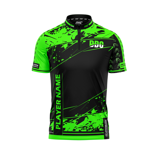 Front view of Deaf Darts Organisation PRO1 Match Shirt INC-Apparel