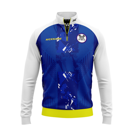 Deeside Junior Darts Academy Quarter Zip Midlayer – Front View | INC-APPAREL