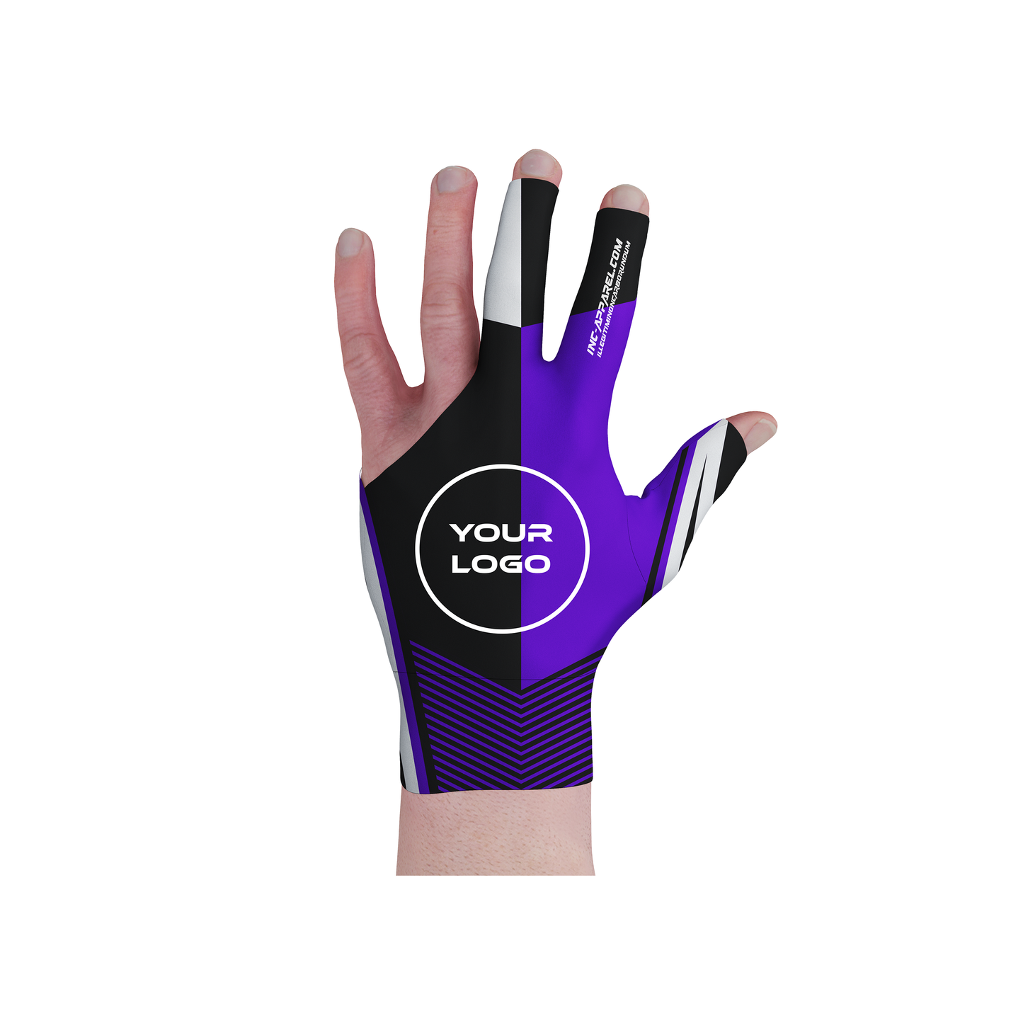 Defiant Rebellis purple grey and blue performance pool glove from INC-APPAREL