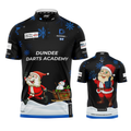 Combined front and back view of the Official Dundee Darts Academy Christmas PRO1 Shirt from INC-APPAREL