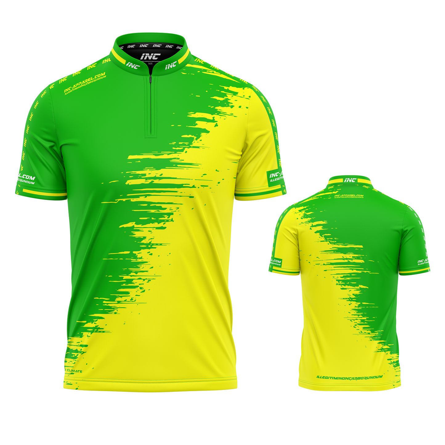 Duplex Green and Yellow Darts and Pool Shirt by INC-APPAREL – breathable moisture-wicking performance darts shirt