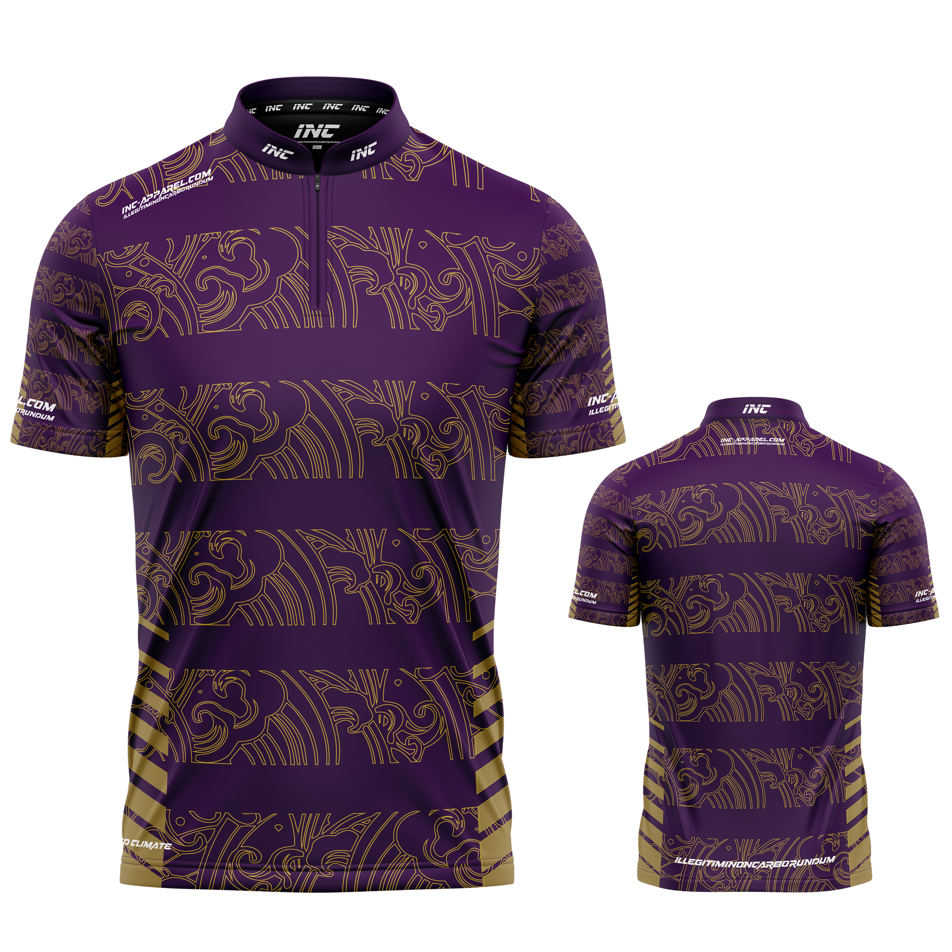 Elegantia Purple and Gold Darts/Pool Team Shirt from INC-APPAREL – custom team shirt for pool academies and competitive clubs.