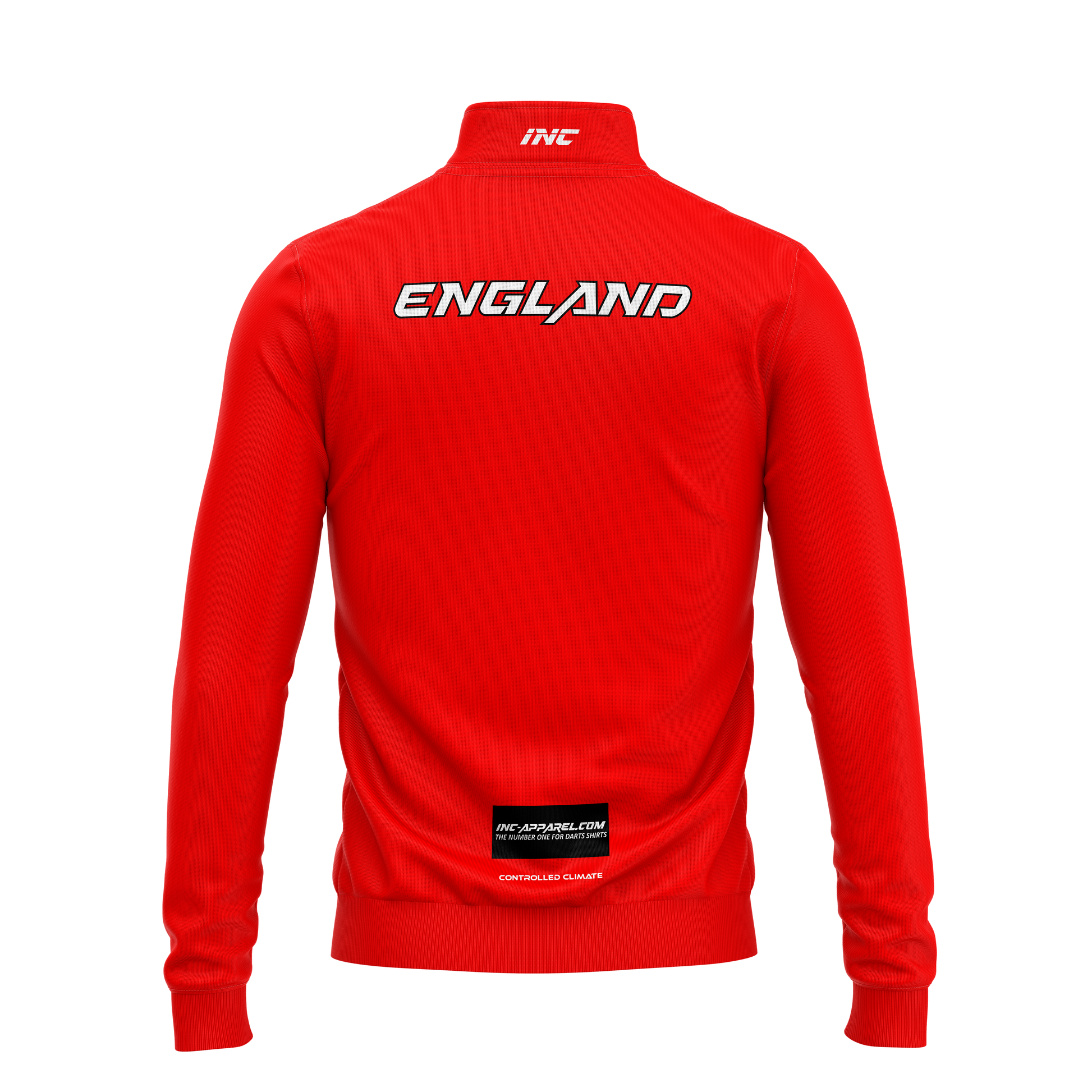 Official England JDC Darts Quarter Zip Midlayer – Back View Featuring Sleek Performance Design | INC-APPAREL
