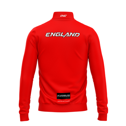Official England JDC Darts Quarter Zip Midlayer – Back View Featuring Sleek Performance Design | INC-APPAREL
