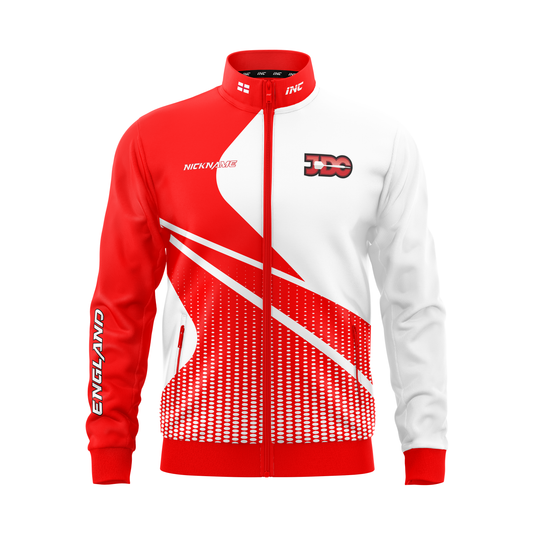 Official England JDC Darts Tournament Jacket – Front View with JDC and England Badges | INC-APPAREL