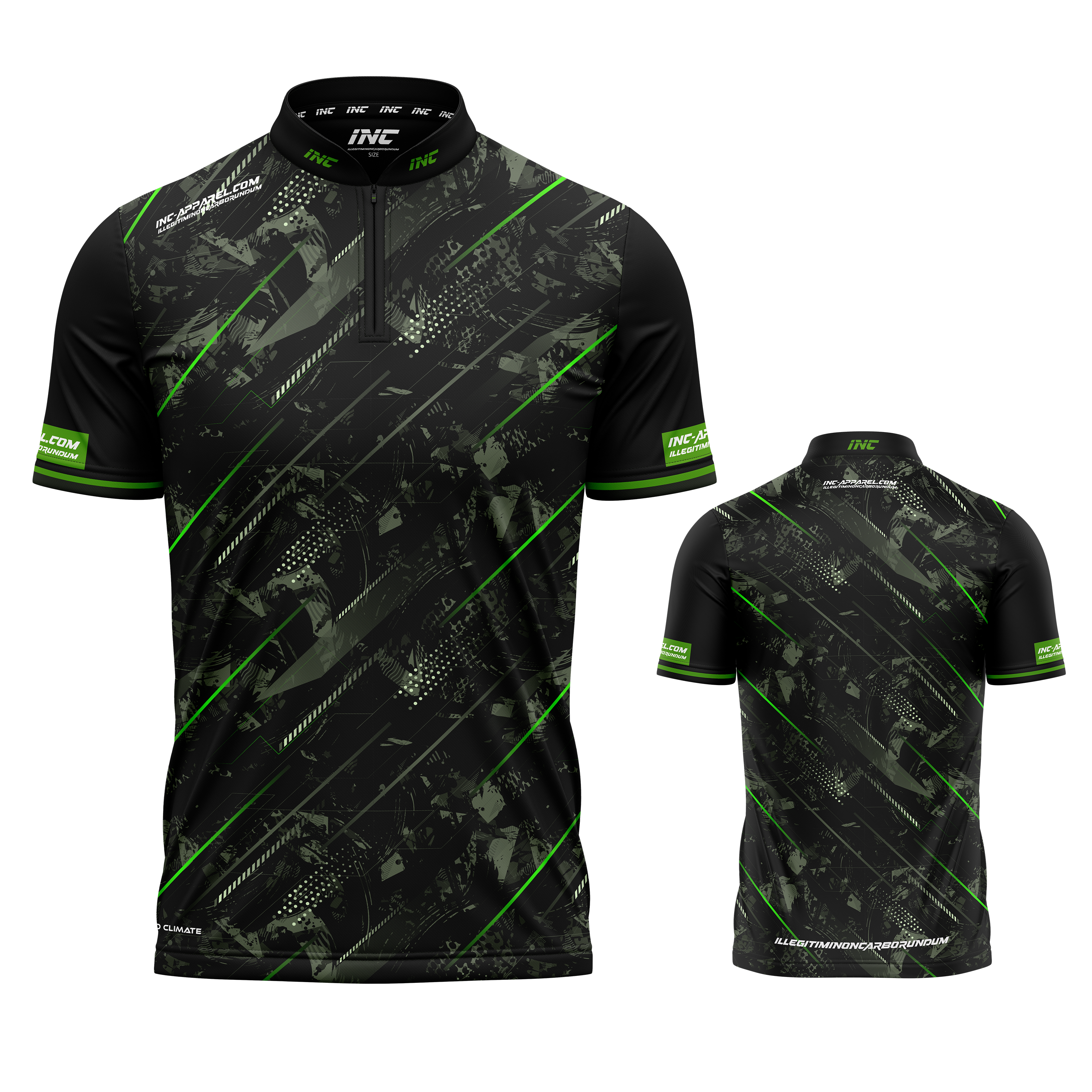 Fatum Manus Black Custom Pool Shirt from INC-APPAREL – lightweight performance pool shirt with XPRO collar and customizable black design.