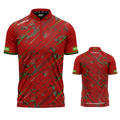 Fatum Manus Red Custom Pool Shirt from INC-APPAREL – lightweight performance pool shirt with XPRO collar and customizable red design.