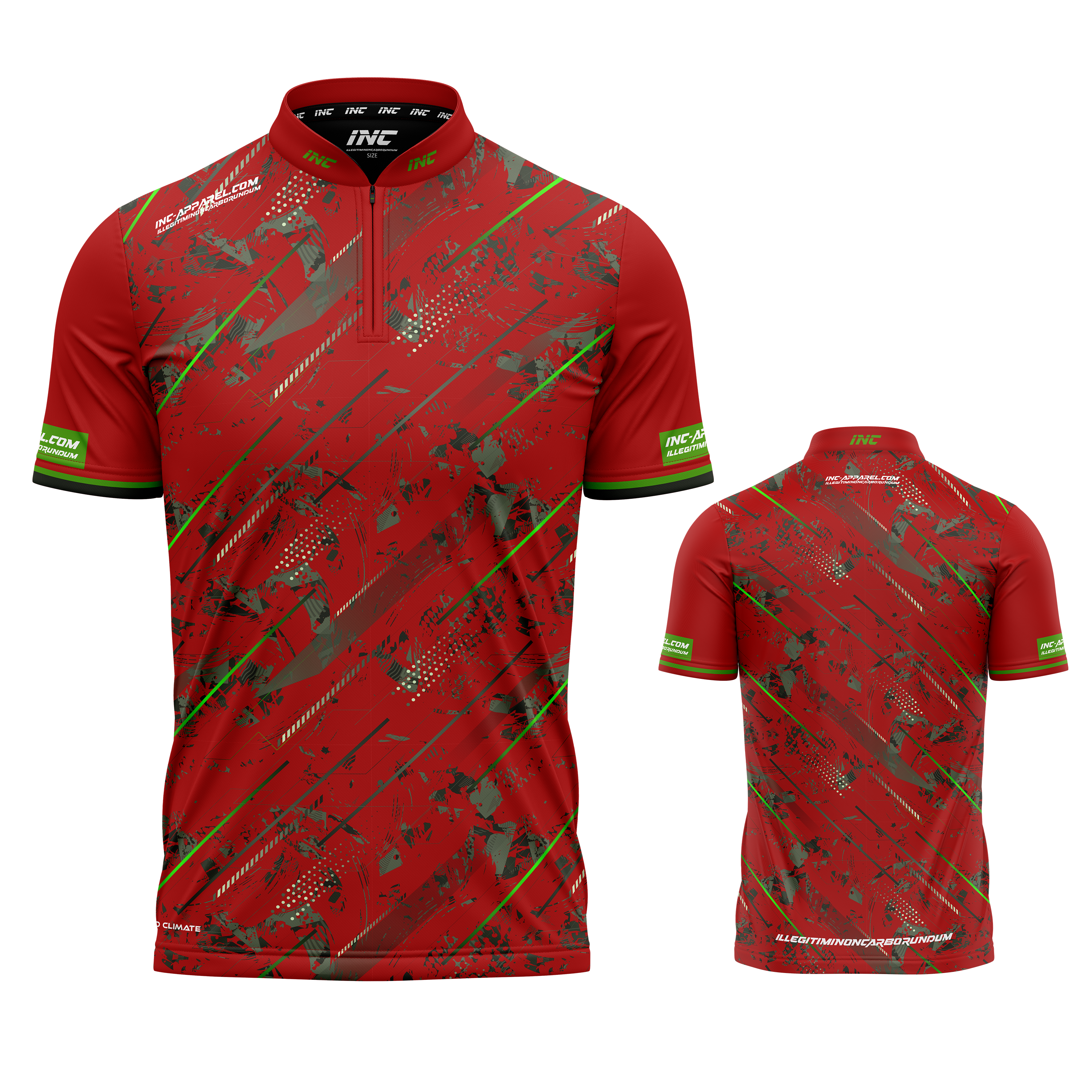 Fatum Manus Red Custom Pool Shirt from INC-APPAREL – lightweight performance pool shirt with XPRO collar and customizable red design.