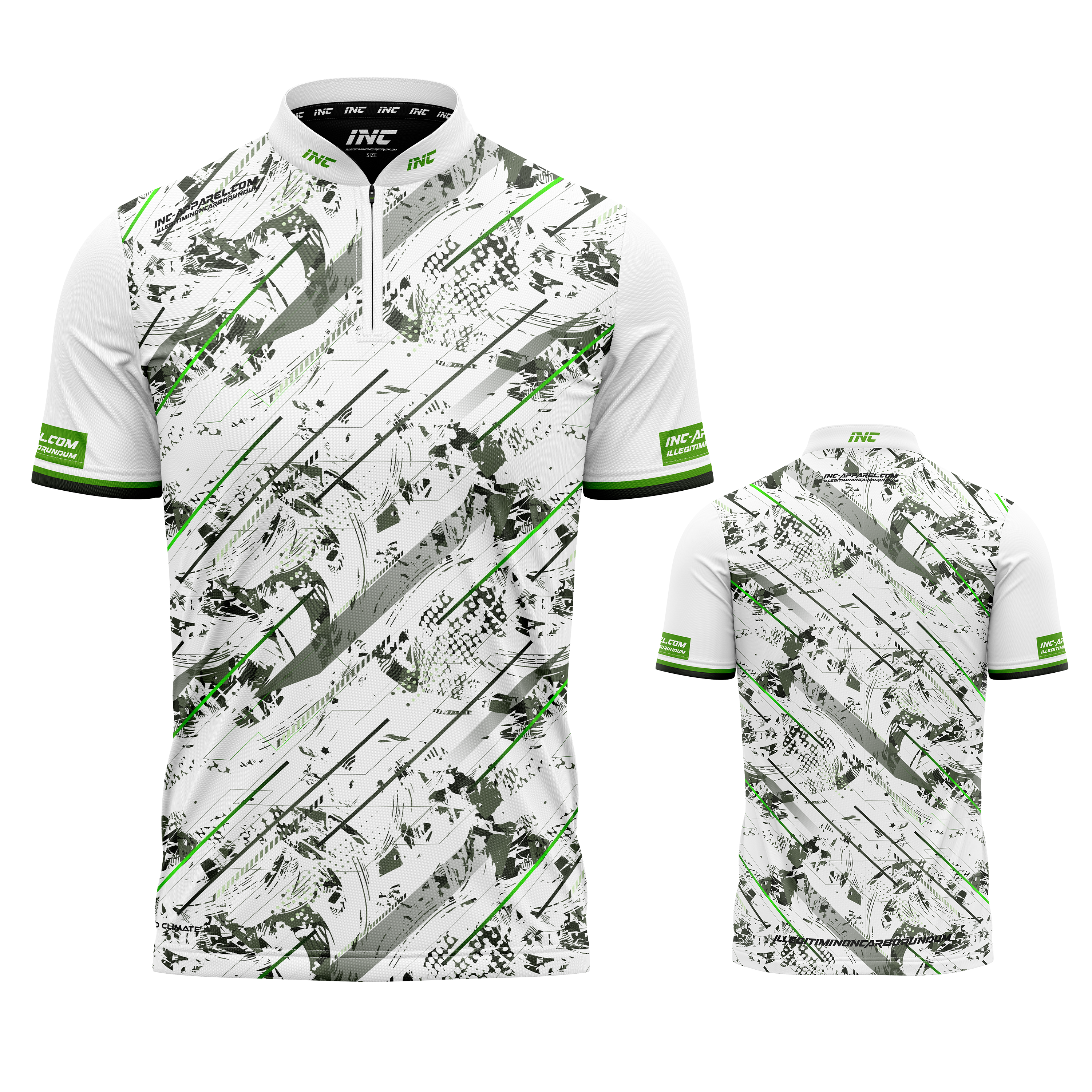 Fatum Manus White Custom Pool Shirt from INC-APPAREL – lightweight performance pool shirt with XPRO collar and customizable white design.
