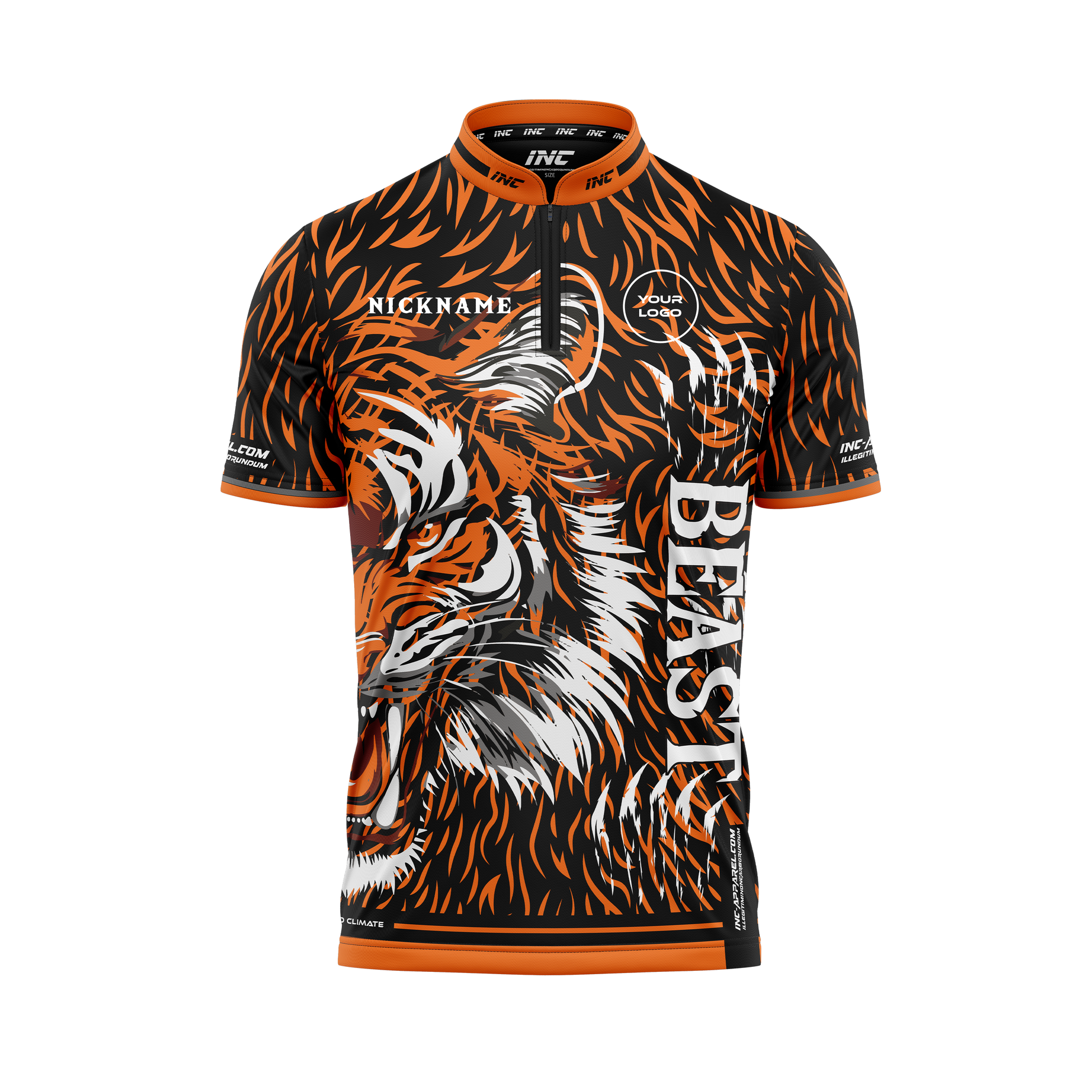 Front view of the Fera Saeva Pro1 Darts Shirt From INC-APPAREL
