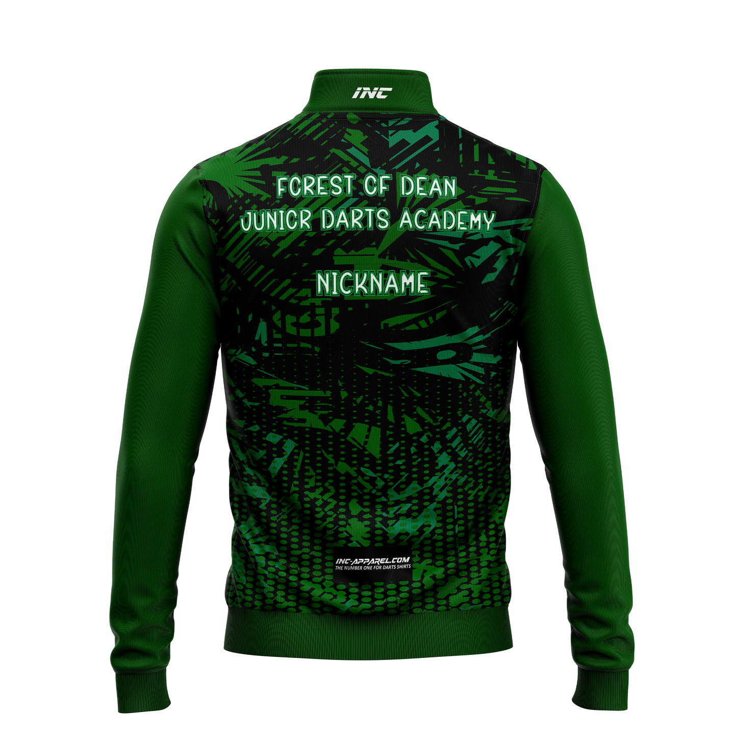 Forest of Dean Junior Darts Academy Quarter Zip Midlayer – Back View | INC-APPAREL