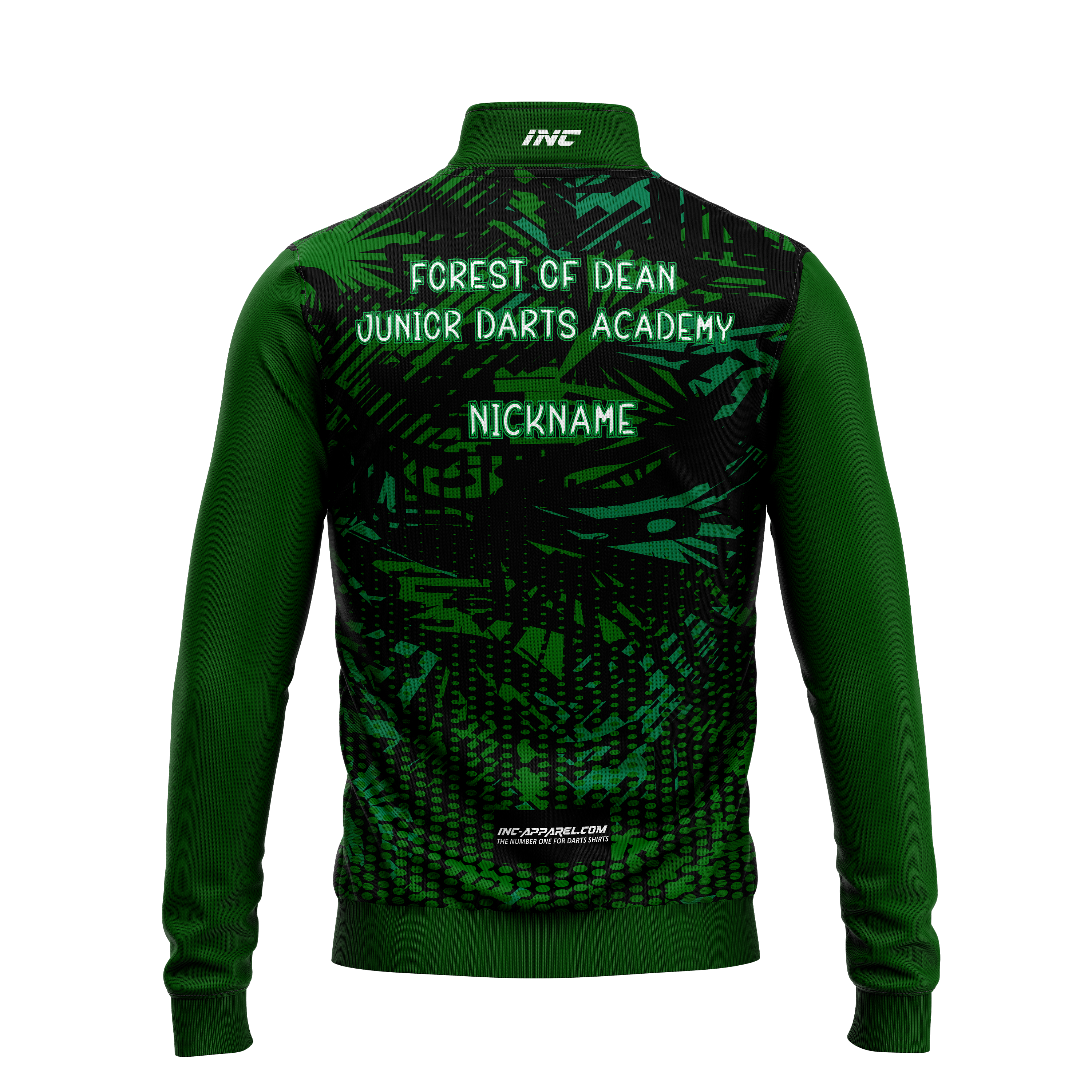 Forest of Dean Junior Darts Academy Quarter Zip Midlayer – Back View | INC-APPAREL