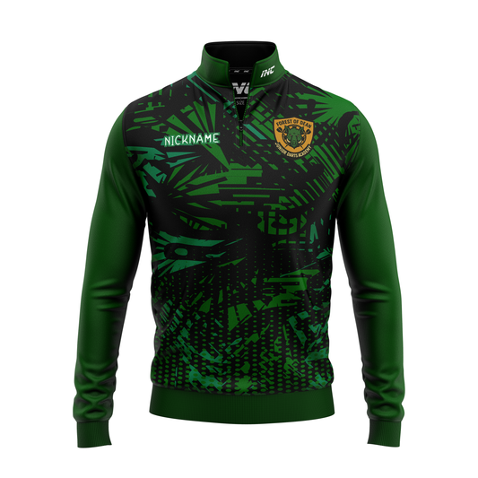 Forest of Dean Junior Darts Academy Quarter Zip Midlayer – Front View | INC-APPAREL