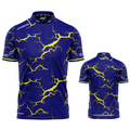 Fulmen blue and yellow personalised darts team shirt made to order with performance fabric and professional fit from INC-APPAREL