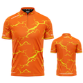 Fulmen orange and yellow personalised darts team shirt made to order with performance fabric and professional fit from INC-APPAREL