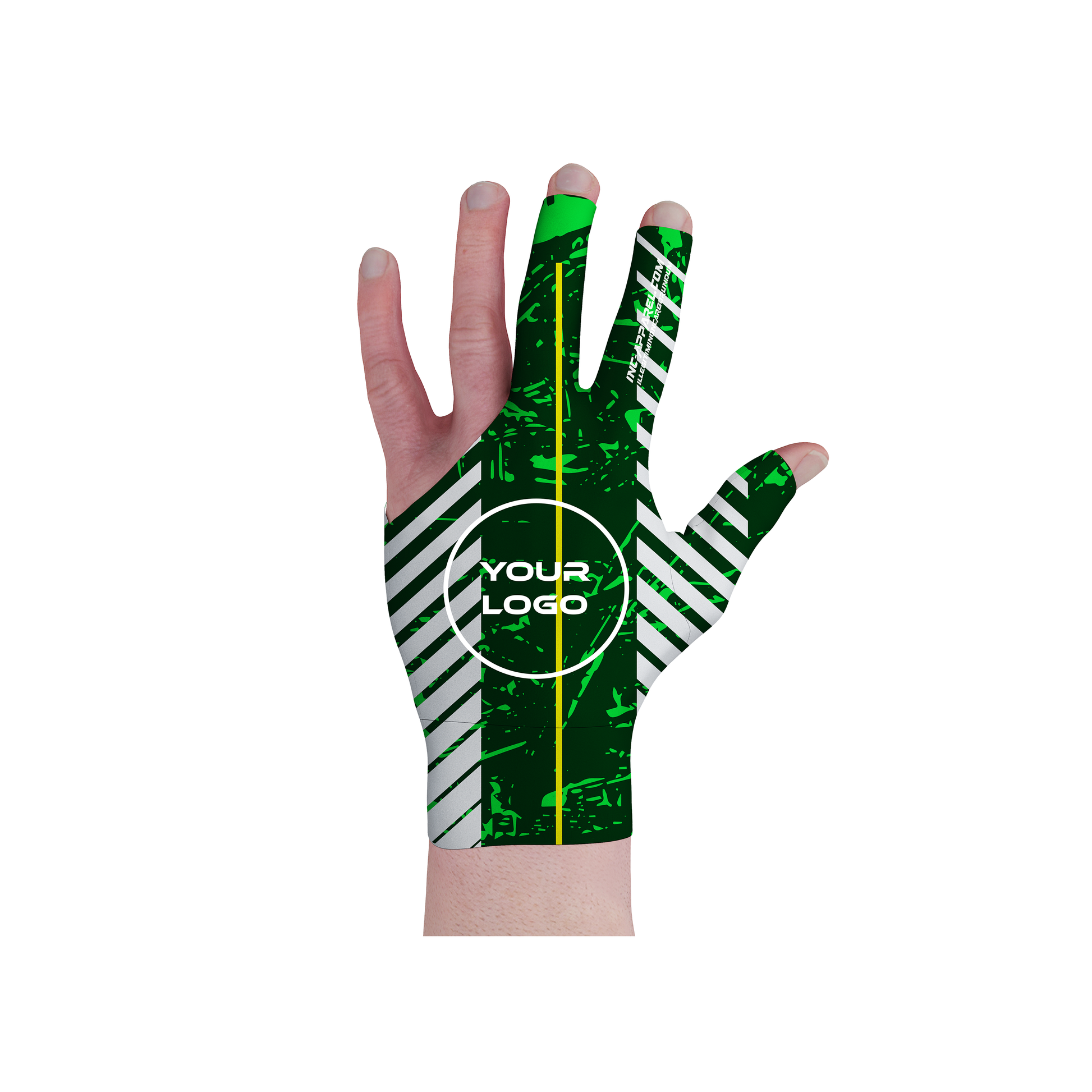 Glacialis Lumen green yellow and white performance pool glove from INC-APPAREL