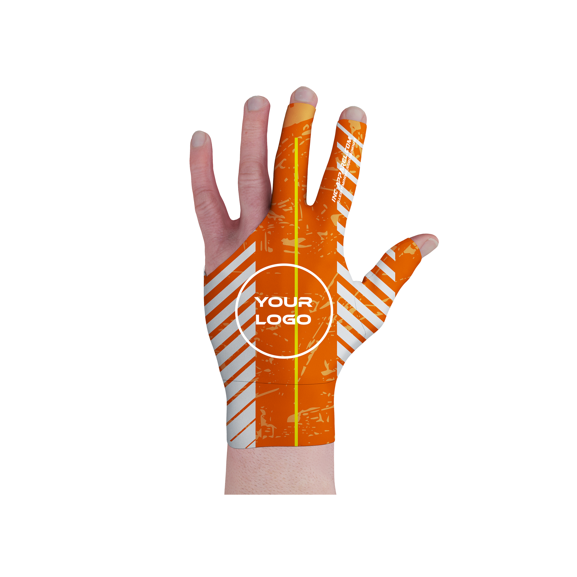 Glacialis Lumen orange yellow and white performance pool glove from INC-APPAREL