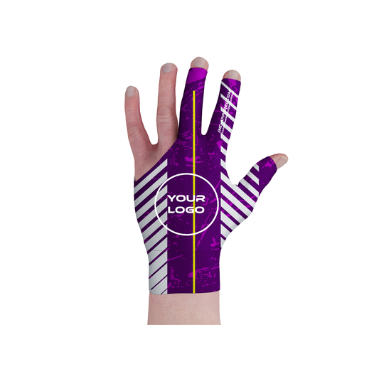 Glacialis Lumen purple yellow and white performance pool glove from INC-APPAREL