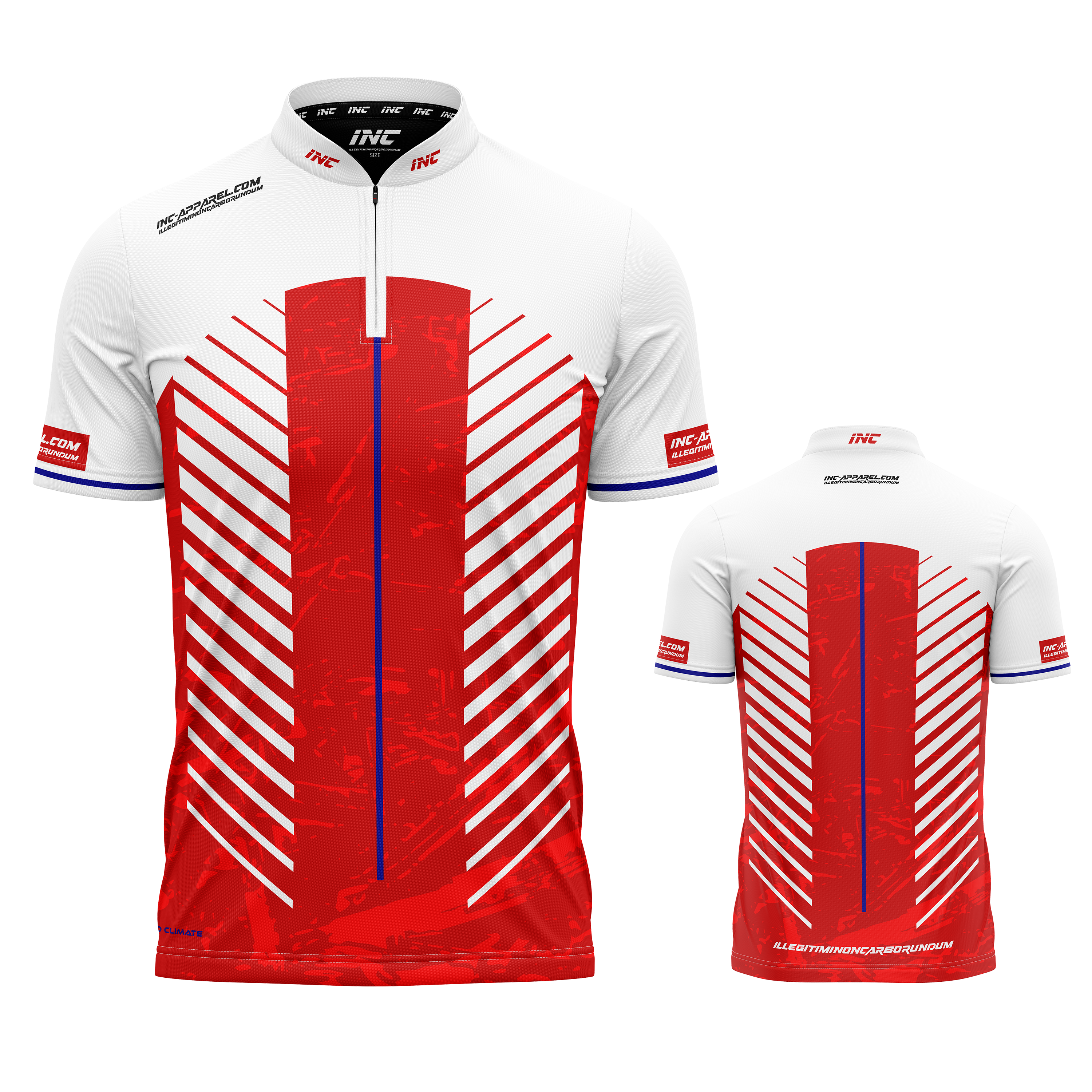 Glacialis Lumen Red White and Blue XPRO Collar custom pool shirt from INC-APPAREL