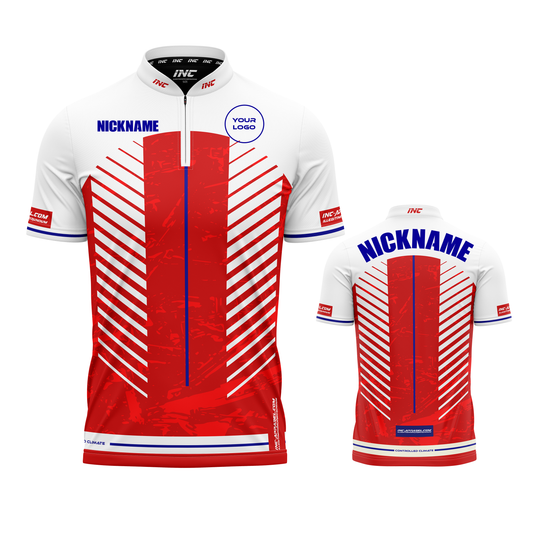 Glacialis Lumen Red White and Blue XPRO Collar custom pool shirt from INC-APPAREL