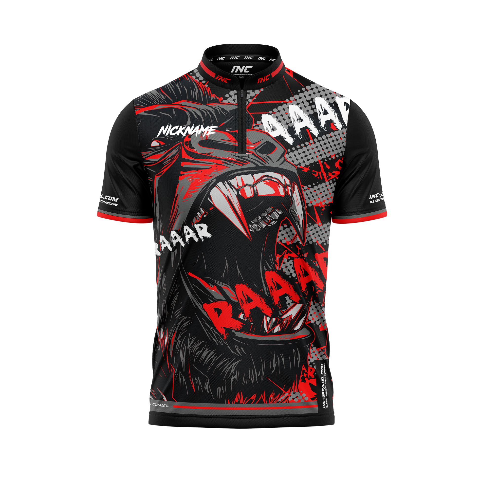 Front view of the Gorilla Beringei Pro1 Darts Shirt - INC_APPAREL