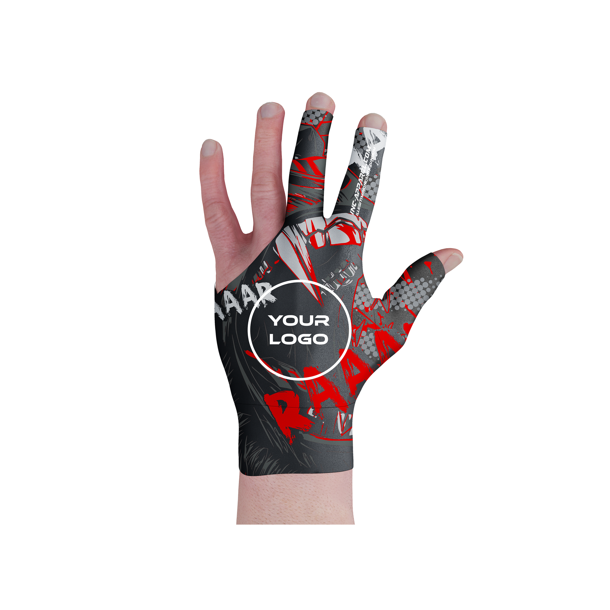 Gorilla Beringei red and black performance pool glove from INC-APPAREL
