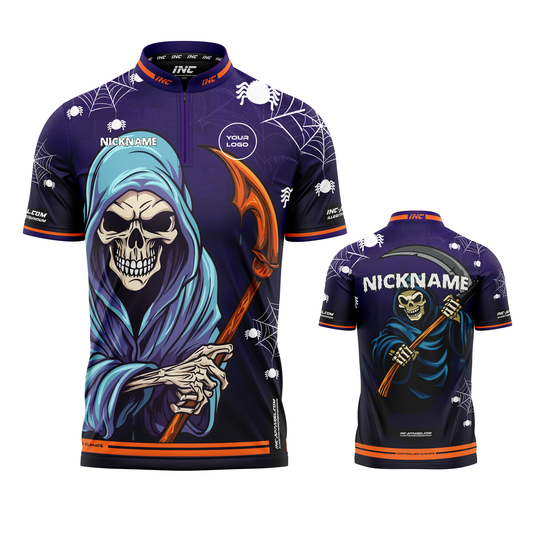 Combined front and back view of the Halloween Darts Shirt – Halloween Nightmare from INC-APPAREL