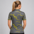 Back view of the Womens Fulmen Grey and Yellow shirt, showing the clean continuation of the dynamic contrast pattern.