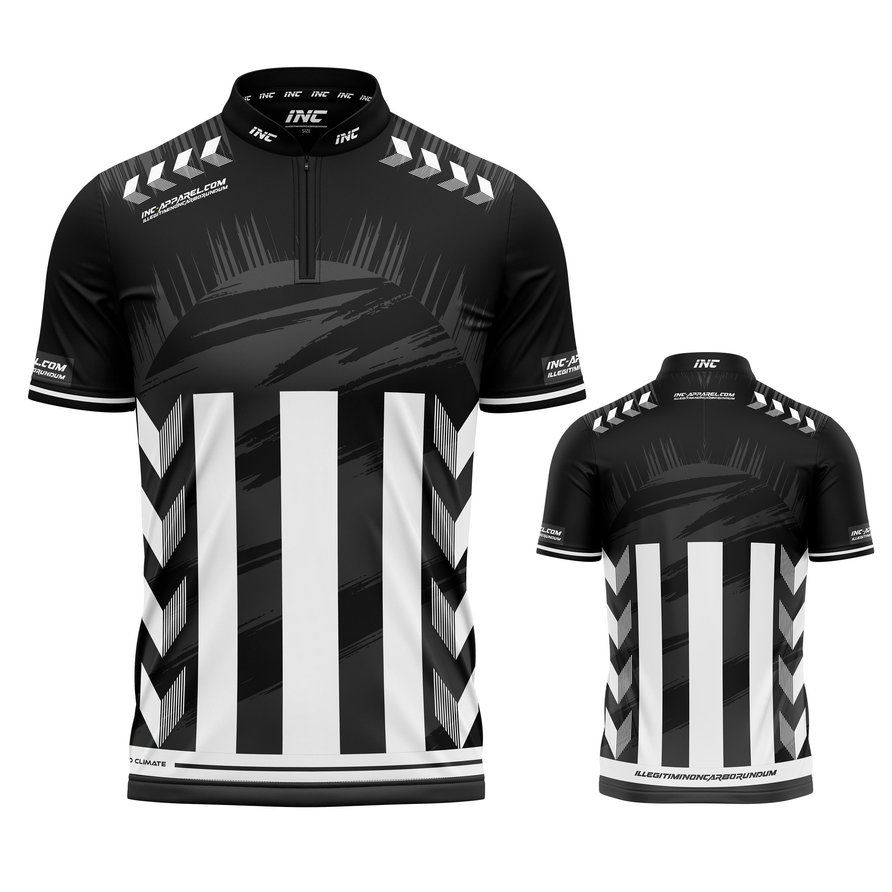 Imperator Corde grey black pool shirt front and back view professional competition pool shirt from INC-APPAREL