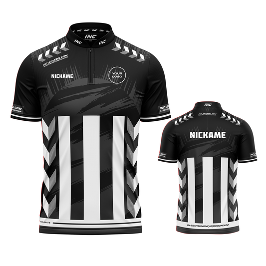 Imperator Corde grey black pool shirt front and back view professional competition pool shirt from INC-APPAREL