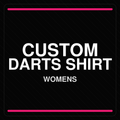 Front view of the Custom Women's Darts Shirt, highlighting customizable collar options, logo placement zones, optional pocket, and a tailored feminine silhouette.