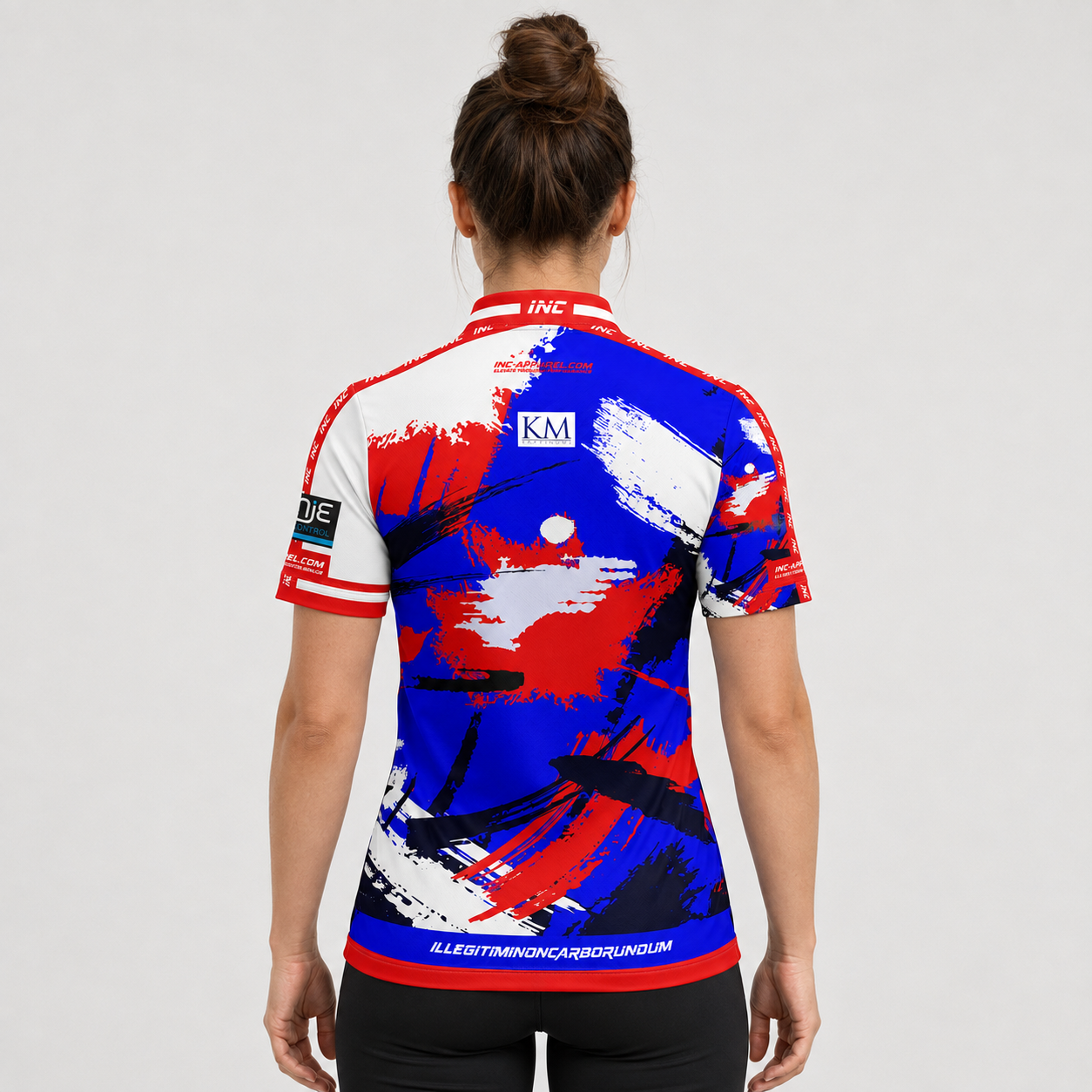 Back view of The Cue Club Women's Rugby Elite Pool Shirt, showcasing the breathable contoured back paneling and streamlined shoulder cut.