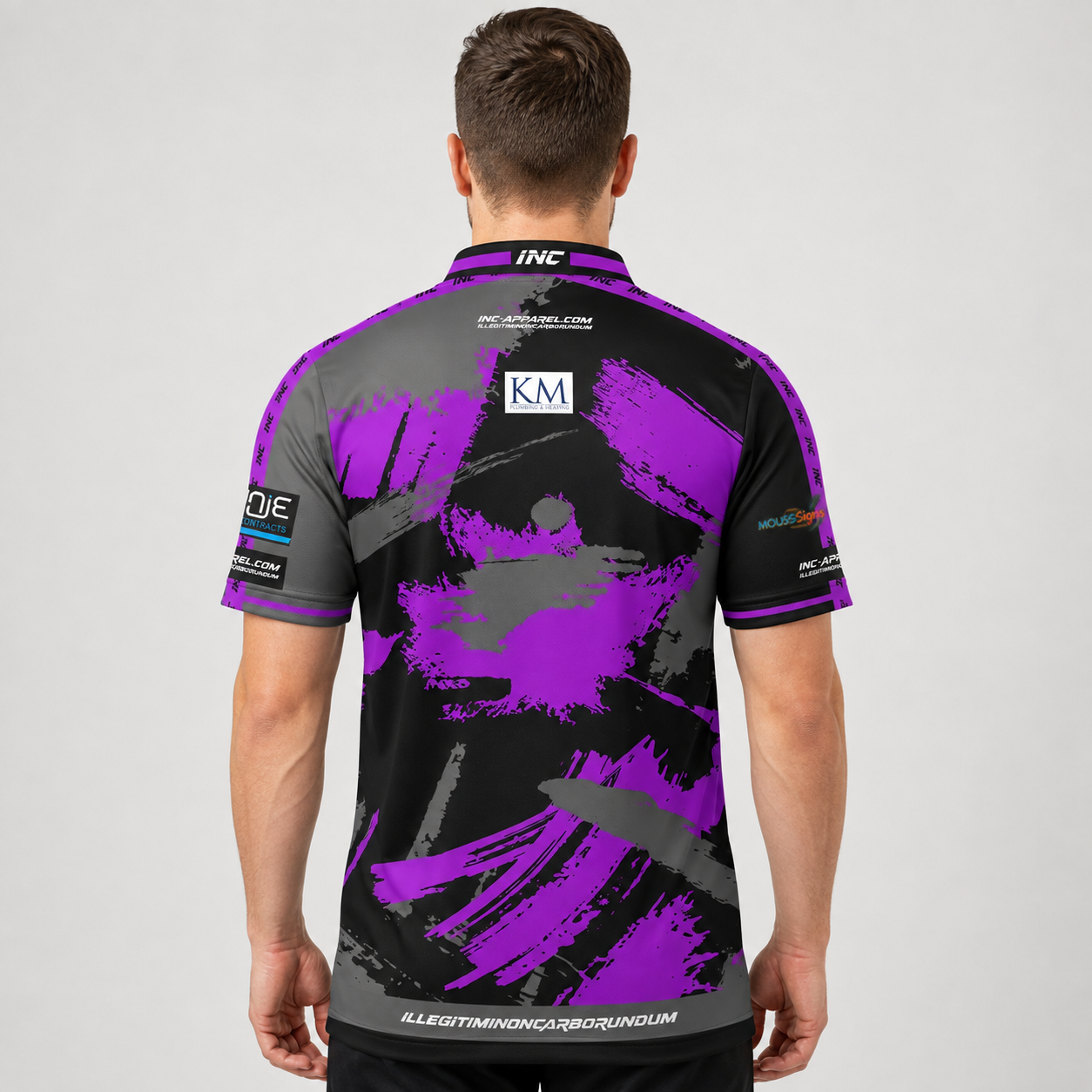 Back view of The Cue Club Men and Youth Shooting Impaired Pool Shirt, highlighting the breathable back paneling and clean athletic cut built for full shoulder mobility.