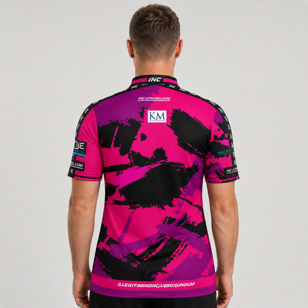 Back view of The Cue Club Men and Youth Slayers Pool Shirt, highlighting the breathable back paneling and clean shoulder cut built for unrestricted cueing action.