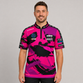 Front view of The Cue Club Men and Youth Slayers Pool Shirt, featuring the aggressive Slayers emblem, athletic silhouette, and structured collar.