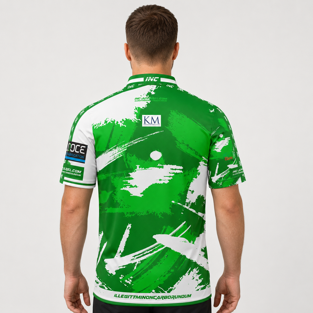 Back view of The Cue Club Men and Youth The Rack Pack Pool Shirt, highlighting the breathable rear paneling and athletic shoulder cut built for unrestricted movement.