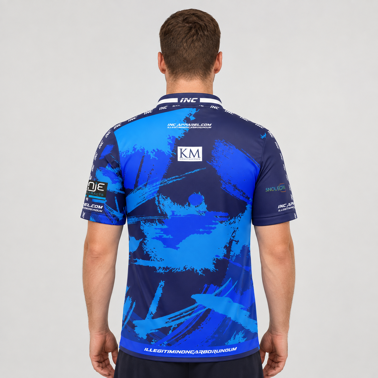 Back view of The Cue Club Men and Youth The Railway Arms Pool Shirt, highlighting the breathable rear paneling and athletic shoulder cut for unrestricted movement.