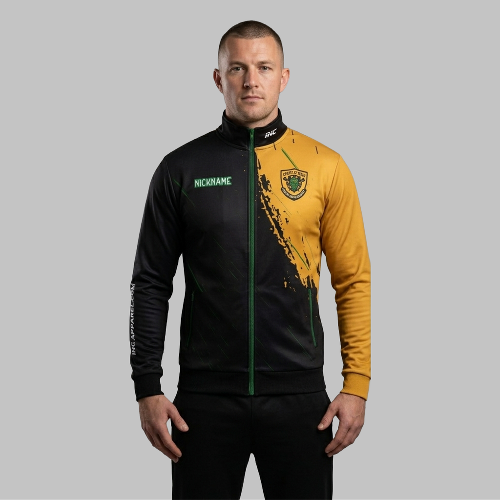 Front view of the unisex Forest of Dean Junior Darts Academy Tournament Jacket, highlighting the sleek full-zip design, athletic collar, and prominent official academy crest.