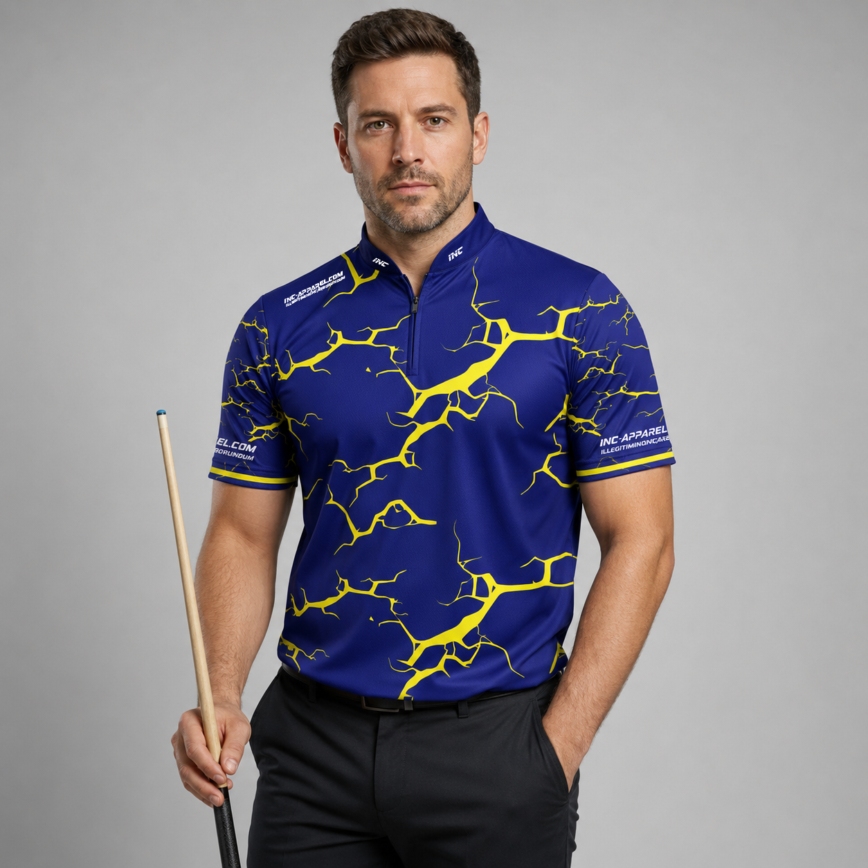 Front view of the Men and Youth Fulmen Blue and Yellow shirt, featuring a vibrant athletic team design.
