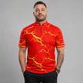 Front view of the Men and Youth Fulmen Red and Yellow shirt, featuring a vibrant athletic team design.