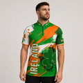 Front view of the Men and Youth Ireland custom darts and pool shirt, featuring a premium national team athletic jersey design with classic Irish colors.