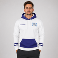 Front view of the unisex North Ayrshire Darts Academy Hoodie, highlighting the cozy fleece design and bold official academy crest across the chest.