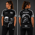 Front view of the Women's Official Chalky Trousers Darts shirt, showing the custom-contoured athletic fit and prominent team branding.