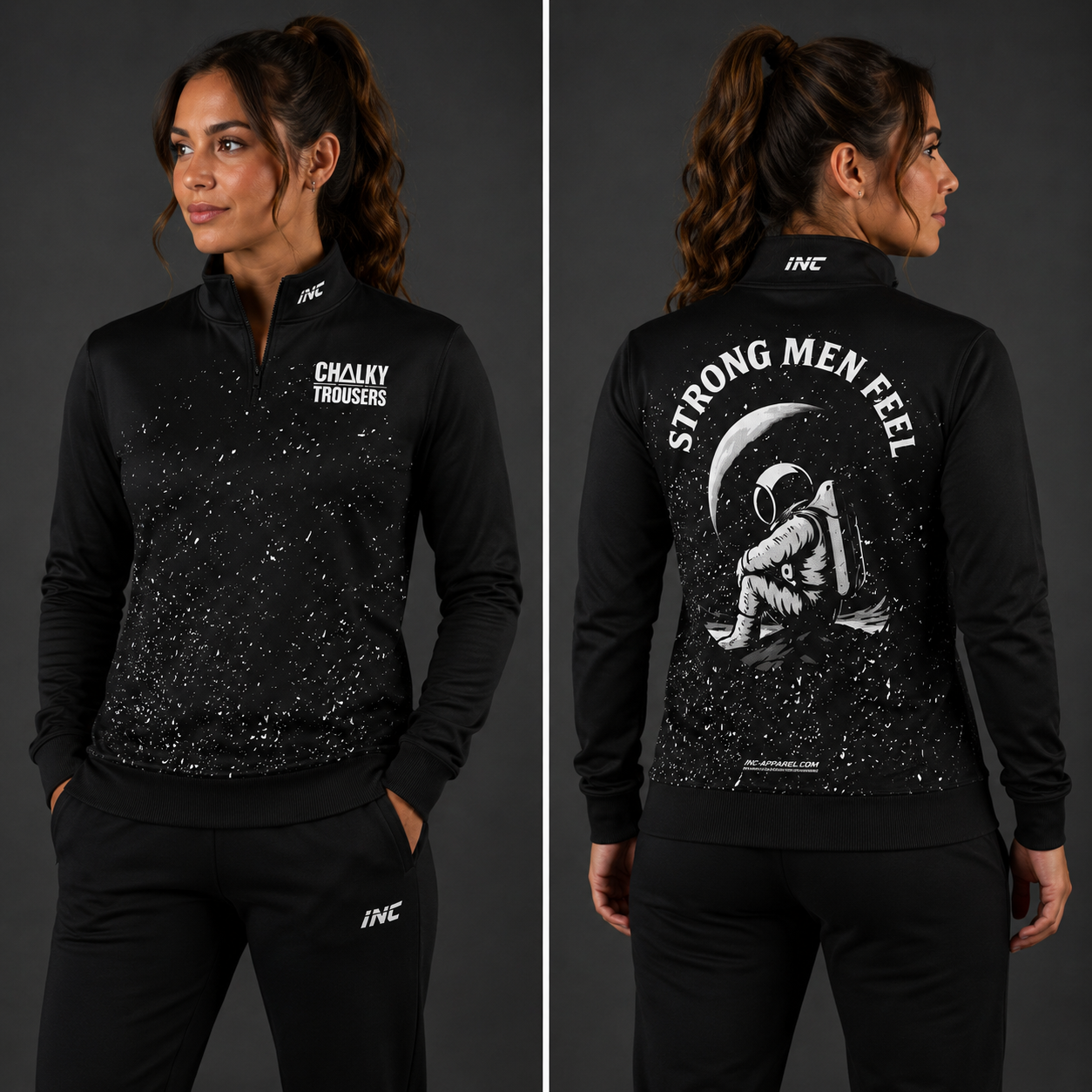 Front view of the unisex Official Chalky Trousers Quarter Zip Midlayer, highlighting the athletic pullover design, stand-up collar, and official team branding.