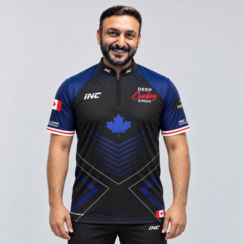 Front view of the Official Deep Singh Blue Pool Shirt, showcasing the 2026 collection design, dynamic contrast accents, and structured collar.