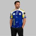 Front view of the Men and Youth Official Deeside Junior Darts Academy shirt, showcasing the professional athletic design and prominent academy branding.