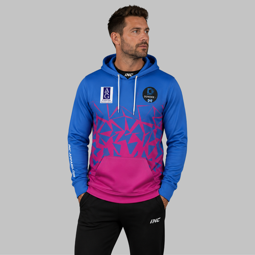 Front view of the unisex Official Dundee Darts Academy League Hoodie, highlighting the cozy fleece design and bold league branding across the chest.