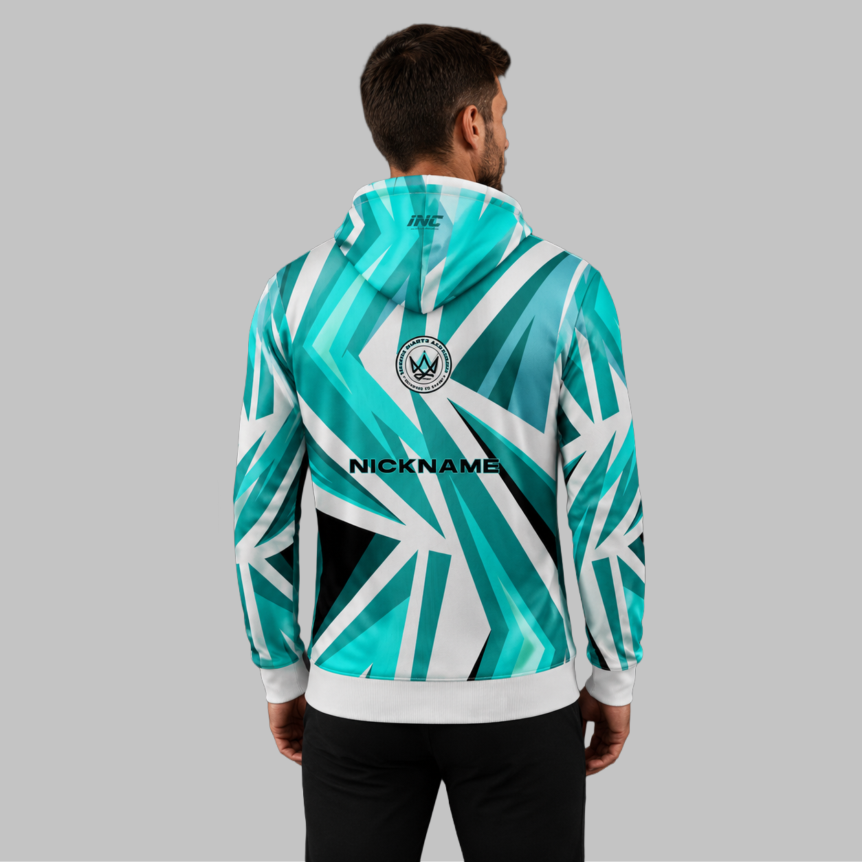 Back view of the unisex Official Kings Darts Academy Hoodie, showcasing the clean fit and double-lined hood architecture.